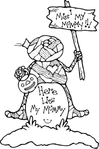 I Miss My Mummy Coloring Page